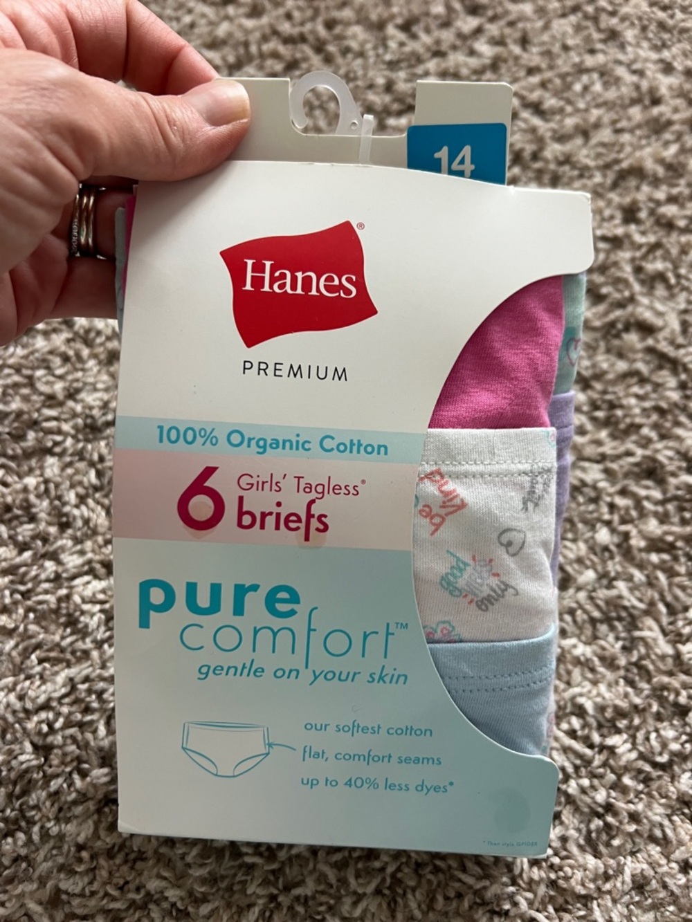 Hanes Girls Size 14 Panty Bundle! Period Panties & 100% Organic Cotton Panties - Picture 4 of 6